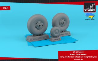 1/48 Avro Lancaster wheels early type w/ weighted tyres