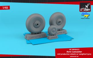 1/48 Avro Lancaster wheels mid type w/ weighted tyres