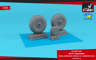 1/72 Avro Lancaster wheels early type w/ weighted tyres
