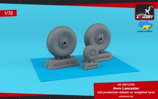 1/72 Avro Lancaster wheels mid type w/ weighted tyres
