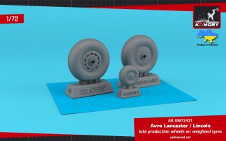 1/72 Avro Lancaster / Lincoln wheels late type w/ weighted tyres