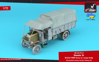 1/72 Dennis 3t British WWI Lorry, canvas set for cargo body - Image 4