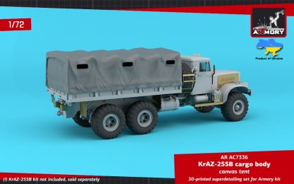 1/72 KrAZ-255B Soviet 6x6 cargo truck canvas tent (for Armory 72450 kit)