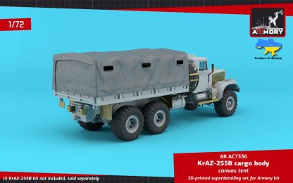 1/72 KrAZ-255B Soviet 6x6 cargo truck canvas tent (for Armory 72450 kit) - Image 2