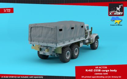 1/72 KrAZ-255B Soviet 6x6 cargo truck canvas tent (for Armory 72450 kit) - Image 3