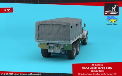 1/72 KrAZ-255B Soviet 6x6 cargo truck canvas tent (for Armory 72450 kit) - Image 4