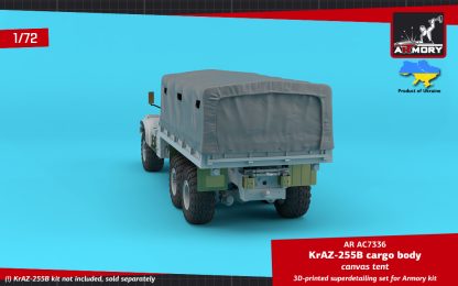1/72 KrAZ-255B Soviet 6x6 cargo truck canvas tent (for Armory 72450 kit) - Image 5