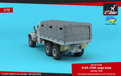 1/72 KrAZ-255B Soviet 6x6 cargo truck canvas tent (for Armory 72450 kit) - Image 6