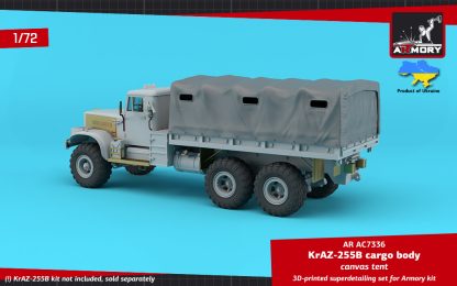 1/72 KrAZ-255B Soviet 6x6 cargo truck canvas tent (for Armory 72450 kit) - Image 8
