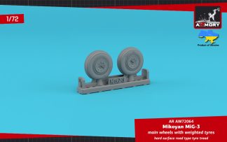 1/72 MiG-3 main wheels w/ weighted tyres, hard surface road type tyre tread